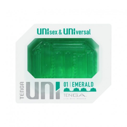 Зеленый мастурбатор-стимулятор Tenga Uni Emerald - Tenga - в Стерлитамаке купить с доставкой