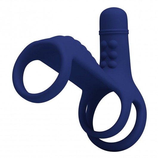 Синяя вибронасадка на пенис Vibrating Penis Sling - Baile - в Стерлитамаке купить с доставкой