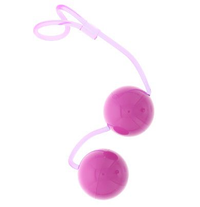 Фиолетовые вагинальные шарики на мягкой сцепке GOOD VIBES PERFECT BALLS - Dream Toys