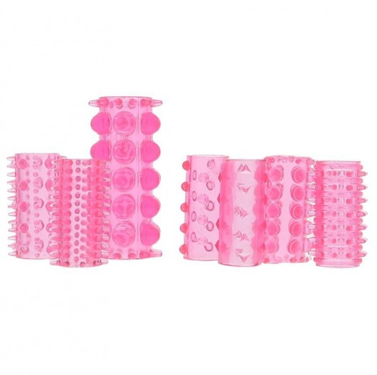 Набор из 7 розовых насадок на пенис ONE-A-DAY PENIS SLEEVES PINK - Seven Creations - в Стерлитамаке купить с доставкой