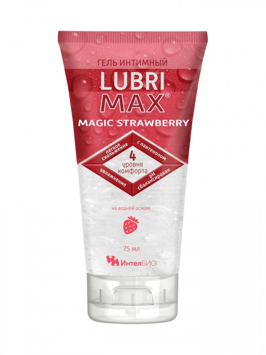 Интимный гель-смазка на водной основе Lubrimax Magic Strawberry - 75 мл. - ИнтелБИО - купить с доставкой в Стерлитамаке