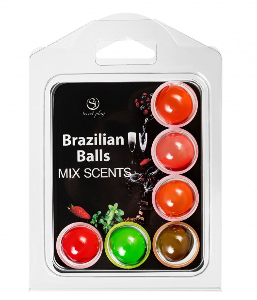 Набор из 6 шариков с ароматизированными массажными маслами Brazilian Balls - Secret Play - купить с доставкой в Стерлитамаке