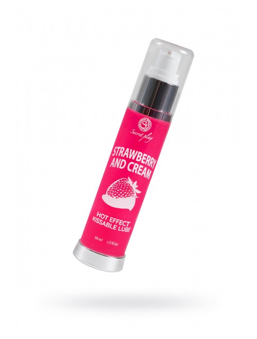 Массажное масло 2-в-1 с разогревающим эффектом и вкусом клубники со сливками - 50 мл. - Secret Play - купить с доставкой в Стерлитамаке