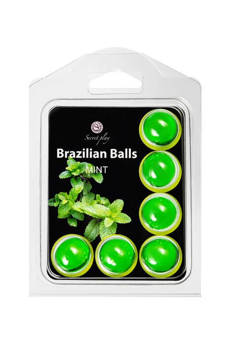 Набор из 6 шариков с массажным маслом Brazilian Balls с ароматом мяты - Secret Play - купить с доставкой в Стерлитамаке