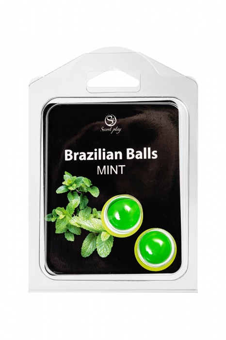 Набор из 2 шариков с массажным маслом Brazilian Balls с ароматом мяты - Secret Play - купить с доставкой в Стерлитамаке