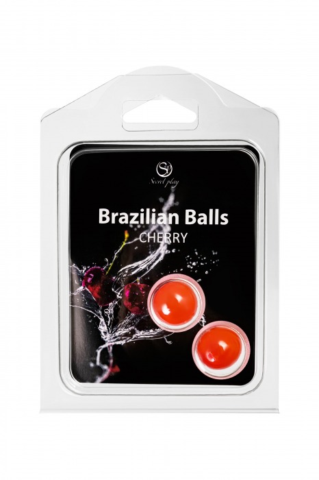 Набор из 2 шариков с массажным маслом Brazilian Balls с ароматом вишни - Secret Play - купить с доставкой в Стерлитамаке