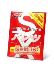 Утолщенный презерватив Sagami Xtreme FEEL LONG с точками - 1 шт. - Sagami - купить с доставкой в Стерлитамаке