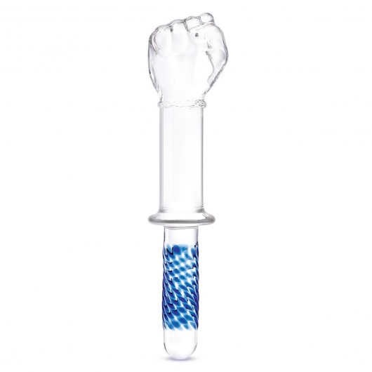 Стеклянный стимулятор в форме сжатой в кулак руки 11’’ Glass Fist Double Ended With Handle Grip - 28 см. - Glas