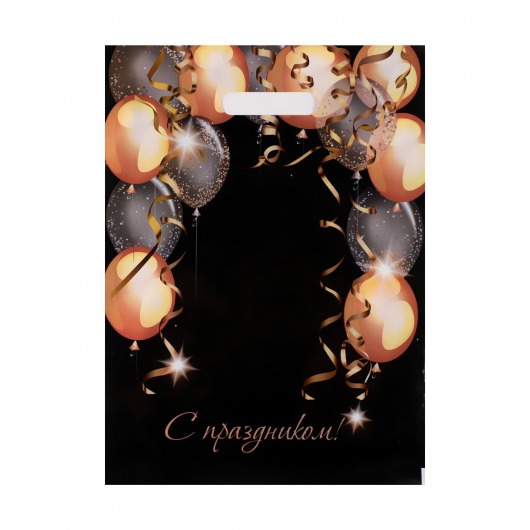 Пакет с вырубной ручкой и принтом в виде шариков (30х40 см) - Сима-Ленд - купить с доставкой в Стерлитамаке