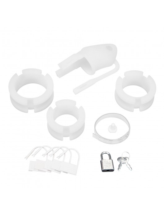 Белая клетка для пениса Silicone Small 2 in Cock Cage With Ball Divider - BlueLine - купить с доставкой в Стерлитамаке