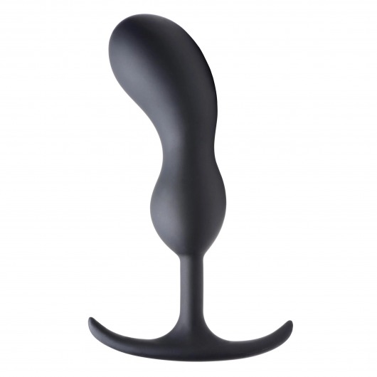 Черный массажер простаты с утяжелителями Premium Silicone Weighted Prostate Plug Large - 18,8 см. - XR Brands - в Стерлитамаке купить с доставкой