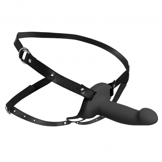 Черный полый страпон с вибрацией 2’’ Erection 28X Smooth Vibrating Silicone Penis Sheath - XR Brands - купить с доставкой в Стерлитамаке