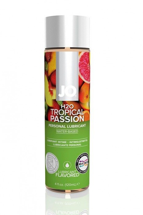 Лубрикант на водной основе с ароматом тропических фруктов JO Flavored Tropical Passion - 120 мл. - System JO - купить с доставкой в Стерлитамаке