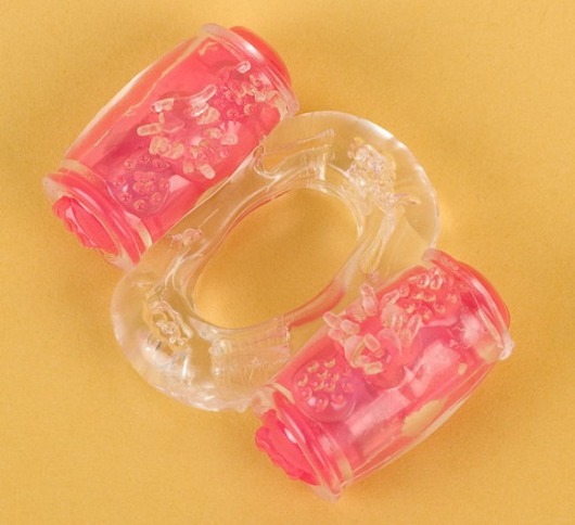 Прозрачное виброкольцо с двумя вибропульками - Toyfa Basic - в Стерлитамаке купить с доставкой