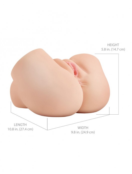 Телесный мастурбатор-полуторс с вибрацией и эффектом всасывания Back That Ass Up - Pipedream - в Стерлитамаке купить с доставкой