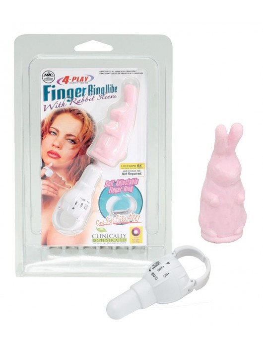 Розовый виброзайчик 4PLAY FINGER RING VIBE RABBIT PINK - NMC