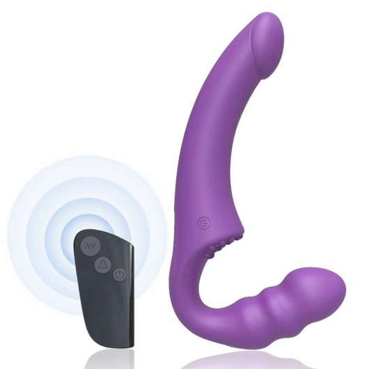 Фиолетовый безремневой страпон Straples Strap-On Dildo - Erokay - купить с доставкой в Стерлитамаке
