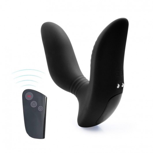 Черный вибромассажер простаты 3,5’’ Remote Control Curve P-spot Massager - 12 см. - Erokay - в Стерлитамаке купить с доставкой