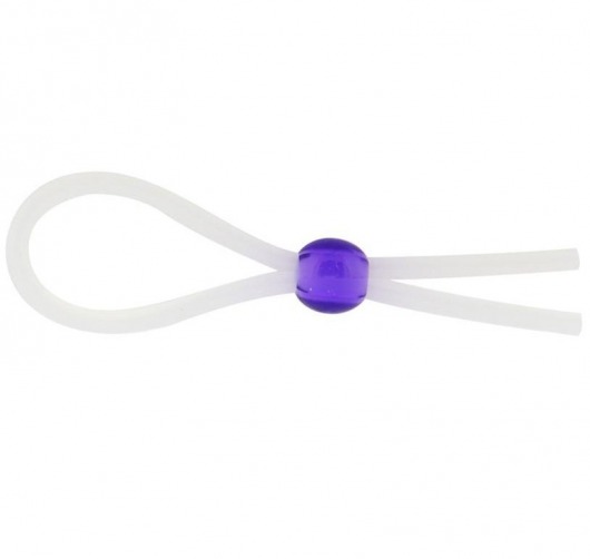 Прозрачное лассо с фиолетовой бусиной SILICONE COCK RING WITH BEAD LAVENDER - NMC - в Стерлитамаке купить с доставкой