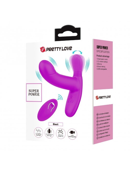 Лиловый стимулятор Geri с подвижным хвостиком - Baile