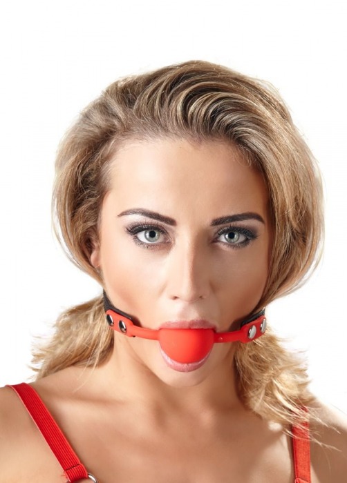 Силиконовый кляп-шар на чёрных ремешках Red Gag silicone - Orion - купить с доставкой в Стерлитамаке