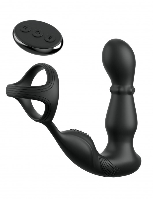 Черный вибростимулятор простаты с кольцом Ass-gasm Slide   Glide - Pipedream - в Стерлитамаке купить с доставкой