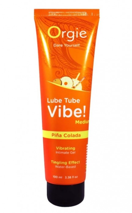 Гель с эффектом вибрации Lube Tube Vibe Medium Pina Colada - 100 мл. - ORGIE - купить с доставкой в Стерлитамаке