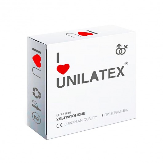 Ультратонкие презервативы Unilatex Ultra Thin - 3 шт. - Unilatex - купить с доставкой в Стерлитамаке