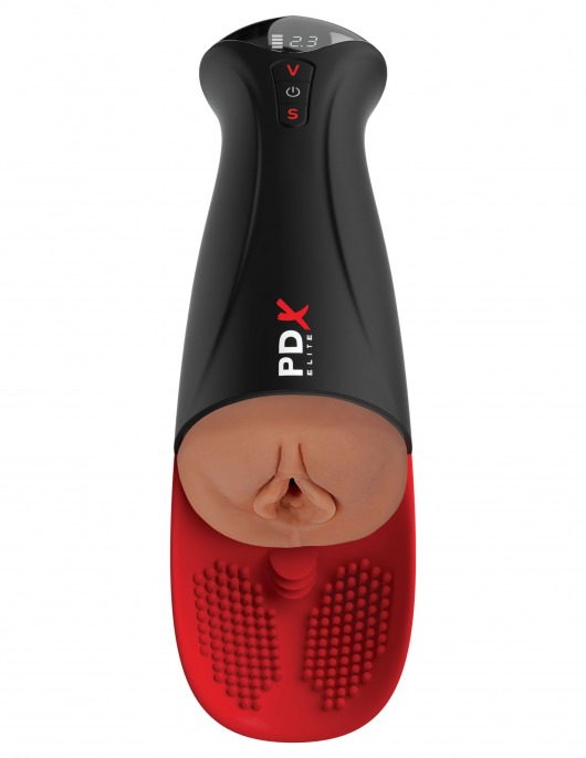 Мастурбатор-вагина в колбе с вибрацией Fuck-O-Matic Pro XL - Pipedream - в Стерлитамаке купить с доставкой