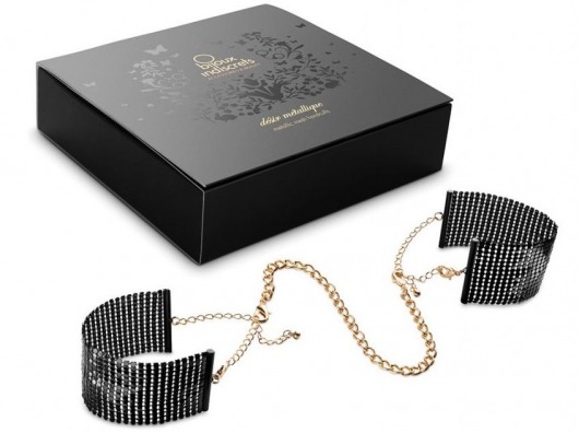 Чёрные дизайнерские наручники Desir Metallique Handcuffs Bijoux - Bijoux Indiscrets - купить с доставкой в Стерлитамаке