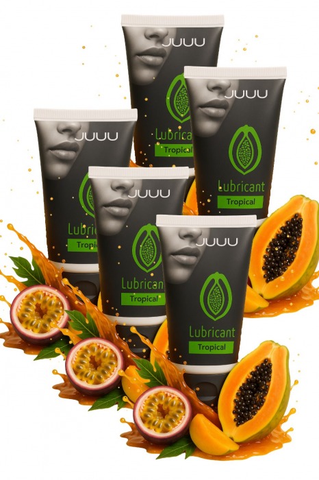 Набор из 5 съедобных лубрикантов JUJU со вкусом тропических фруктов - JuJu - купить с доставкой в Стерлитамаке