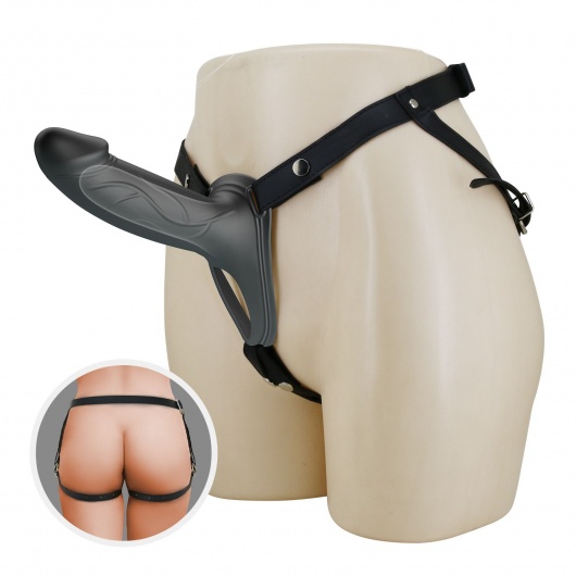 Черный полый мужской страпон London - 16,8 см. - Baile - купить с доставкой в Стерлитамаке