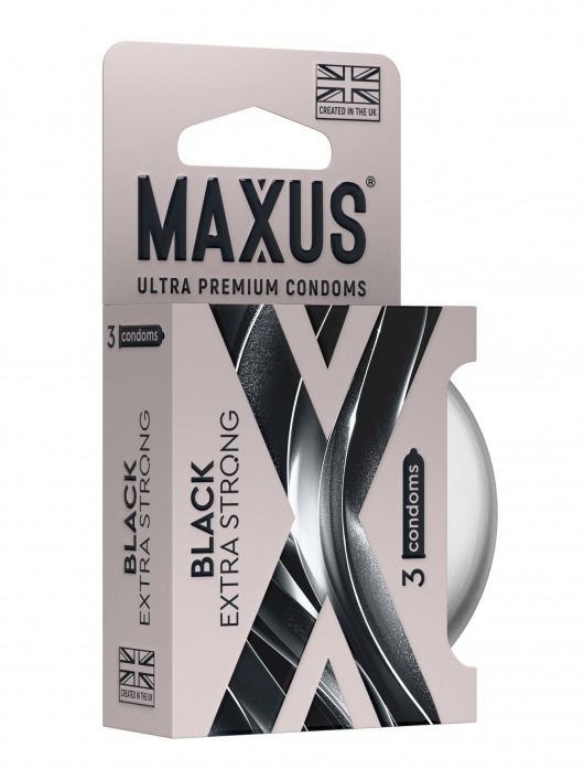 Черные утолщенные презервативы MAXUS Extra Strong с железным кейсом - 3 шт. - Maxus - купить с доставкой в Стерлитамаке
