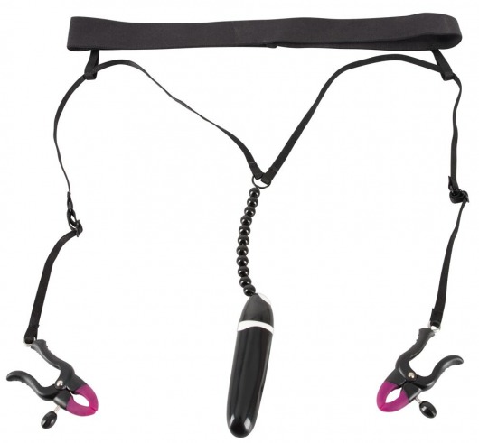 Женские вибростринги с зажимами для половых губ Spreader String with Vibrator - Orion - купить с доставкой в Стерлитамаке