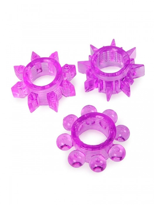 Набор из 3 лиловых эрекционных колец различной формы - Erowoman-Eroman - в Стерлитамаке купить с доставкой