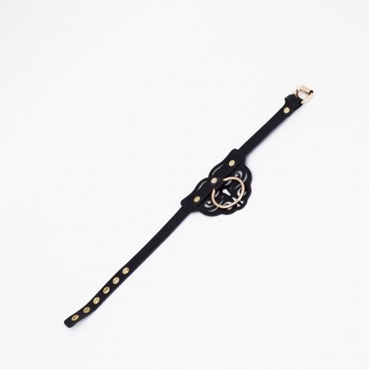 Черный чокер с клепками и золотистой фурнитурой - Crazy Handmade - купить с доставкой в Стерлитамаке