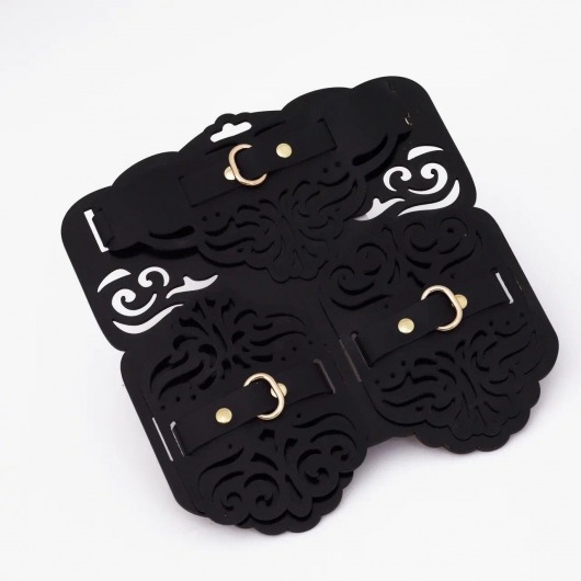 Фигурный набор для БДСМ-игр с узорами и золотистой фурнитурой - Crazy Handmade - купить с доставкой в Стерлитамаке