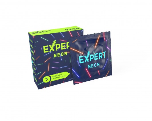 Светящиеся в темноте презервативы Expert Neon - 3 шт. - Expert - купить с доставкой в Стерлитамаке