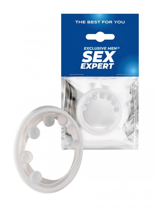 Эрекционное кольцо с мягкой стимулирующей насадкой - Sex Expert - в Стерлитамаке купить с доставкой