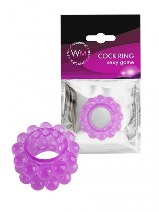 Лиловое эрекционное кольцо с 2 рядами стимулирующих шариков - Erowoman-Eroman - в Стерлитамаке купить с доставкой