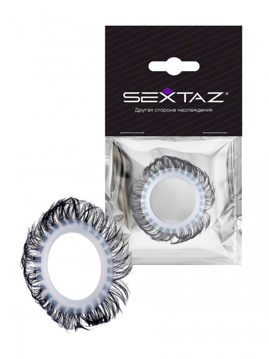 Эластичное эрекционное колечко с черными «ресничками» - Sextaz - в Стерлитамаке купить с доставкой