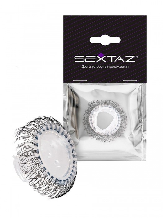 Эластичное эрекционное кольцо с длинными черными «ресничками» - Sextaz - в Стерлитамаке купить с доставкой