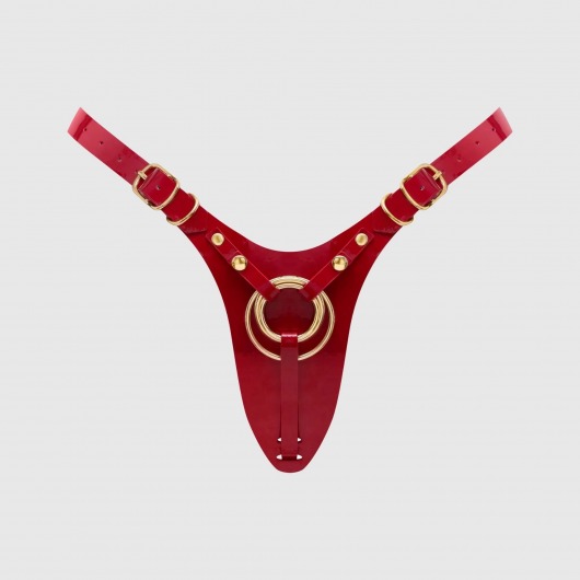 Красный пояс для фиксации насадок Strap-On-Me Leatherette Harness Fabulous - Strap-on-me - купить с доставкой в Стерлитамаке