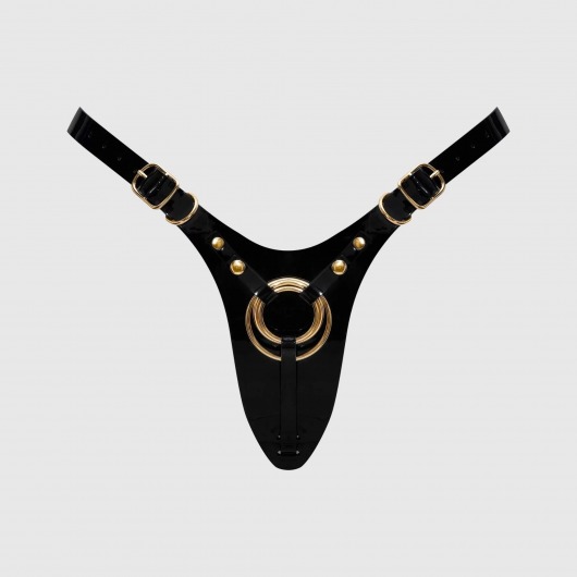 Черный пояс для фиксации насадок Strap-On-Me Leatherette Harness Fabulous - Strap-on-me - купить с доставкой в Стерлитамаке