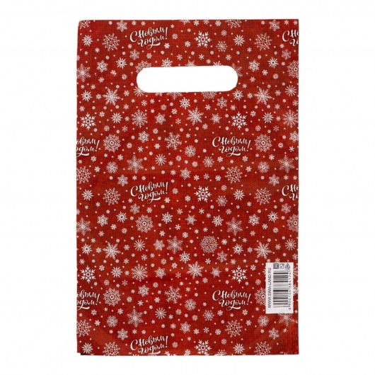 Красный подарочный новогодний пакет с вырубной ручкой (20х30 см) - Сима-Ленд - купить с доставкой в Стерлитамаке