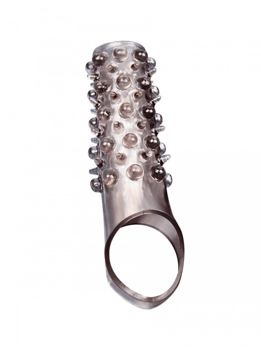 Дымчатая насадка на пенис с шипами и выпуклостями - 12 см. - Sex Expert - в Стерлитамаке купить с доставкой