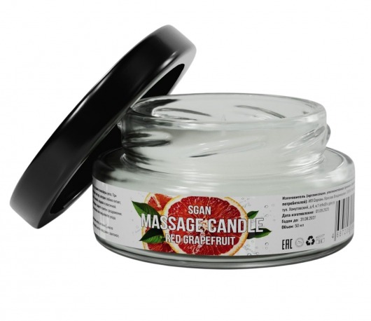 Массажная свеча «Красный грейпфрут» - 50 мл. - SGAN - купить с доставкой в Стерлитамаке