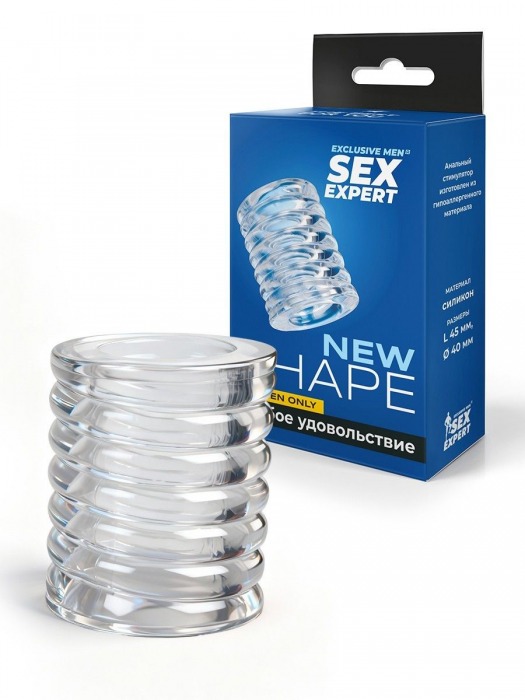 Прозрачная сквозная насадка на пенис с ребрышками - Sex Expert - в Стерлитамаке купить с доставкой