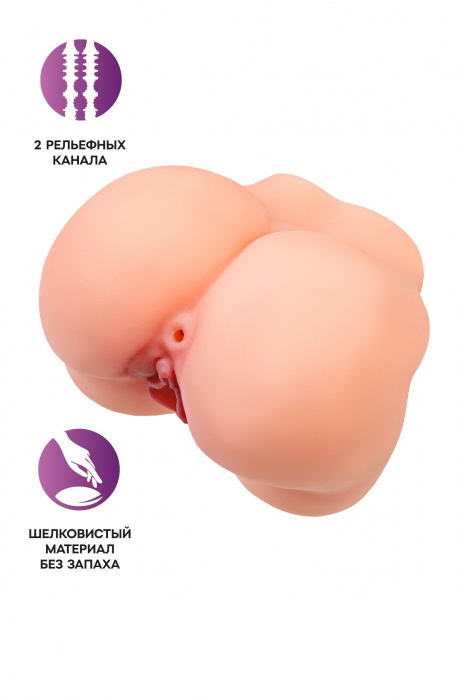 Реалистичный мастурбатор в форме попки с 2 любовными входами - No Name - в Стерлитамаке купить с доставкой