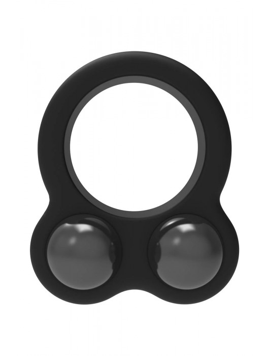 Черное эрекционное кольцо с утяжелителями Cockring Dual Weight - Dream Toys - в Стерлитамаке купить с доставкой